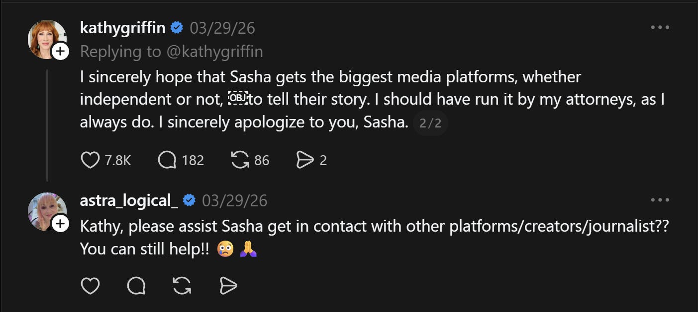 Astra replying to Kathy Griffin