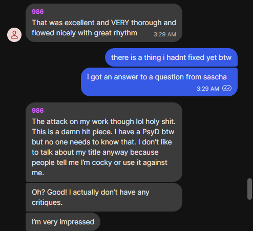 Chat: Troy — 'I have a PsyD btw but no one needs to know that'